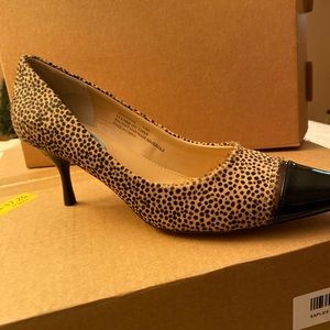 Fitzwell kitten heel leopard pumps